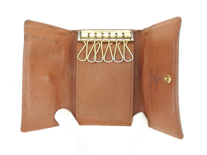 LOUIS VUITTON Key case Key holder M62630 Brown beige gold Multicles6