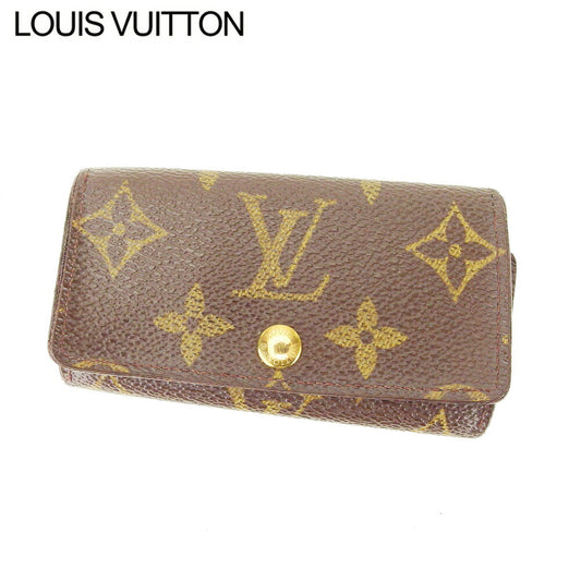 LOUIS VUITTON Key case Key holder M62631 Brown beige gold Multicles4