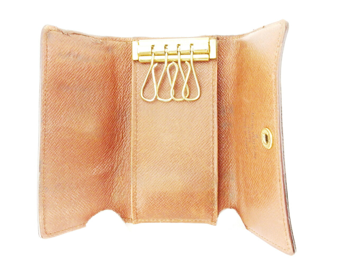 LOUIS VUITTON Key case Key holder M62631 Brown beige gold Multicles4