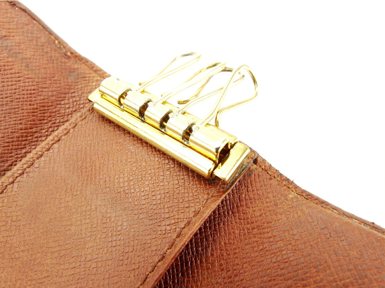 LOUIS VUITTON Key case Key holder M62631 Brown beige gold Multicles4