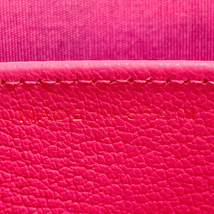 CHANEL Card Case leather pink COCO Mark Coin case Women Used Authentic
