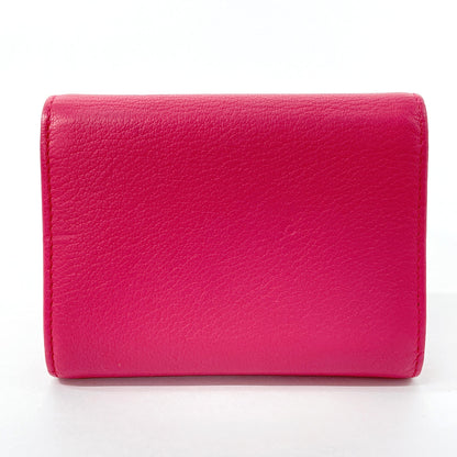 CHANEL Card Case leather pink COCO Mark Coin case Women Used Authentic