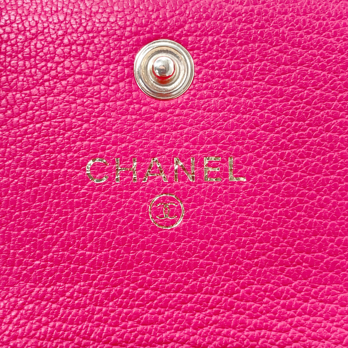 CHANEL Card Case leather pink COCO Mark Coin case Women Used Authentic