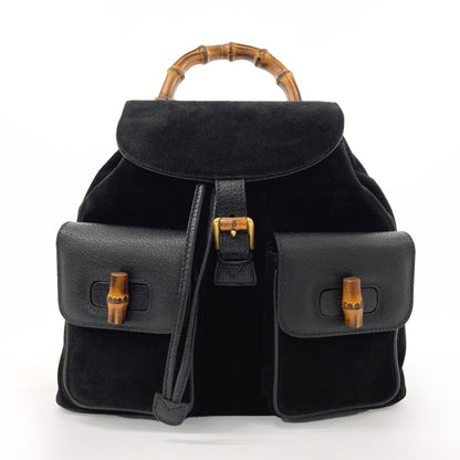 GUCCI Backpack 003・1998 Suede, Leather black Bamboo