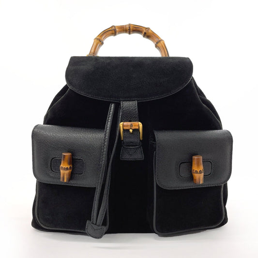 GUCCI Backpack 003・1998 Suede, Leather black Bamboo