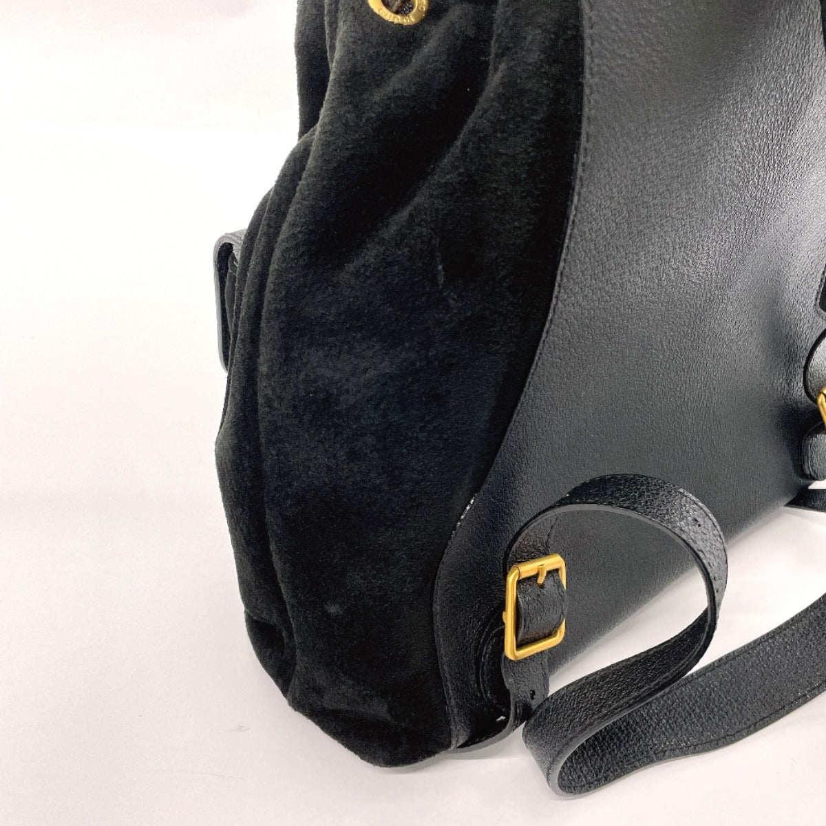 GUCCI Backpack 003・1998 Suede, Leather black Bamboo