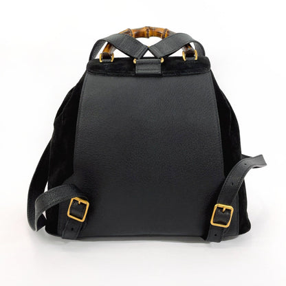 GUCCI Backpack 003・1998 Suede, Leather black Bamboo