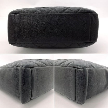 CHANEL Tote Bag Matt caviar skin black COCO Mark PST Matelasse