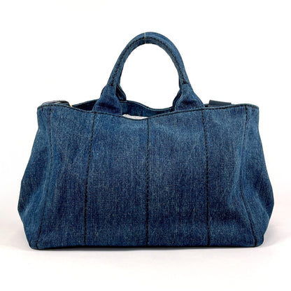 PRADA Tote Bag B2642B denim blue 2WAY Canapa M