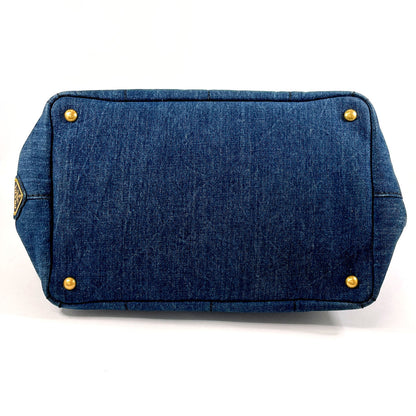 PRADA Tote Bag B2642B denim blue 2WAY Canapa M