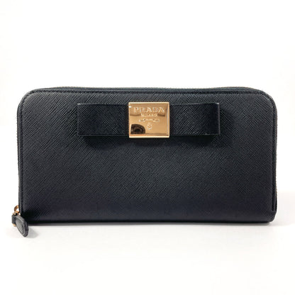 PRADA Long Wallet Purse Safiano leather black