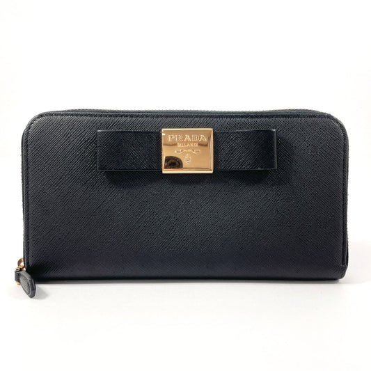 PRADA Long Wallet Purse Safiano leather black