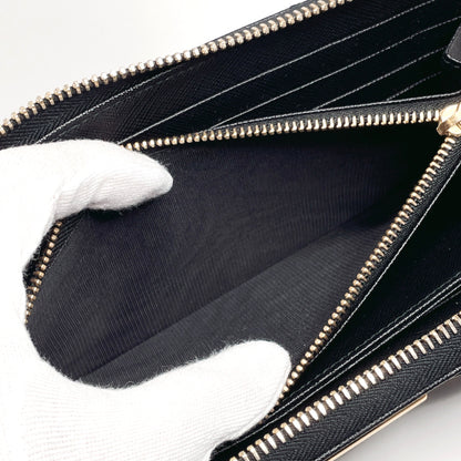 PRADA Long Wallet Purse Safiano leather black