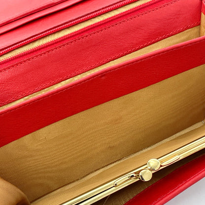 GUCCI Long Wallet Purse 035・6416・1720・0 leather Red Horseshoe