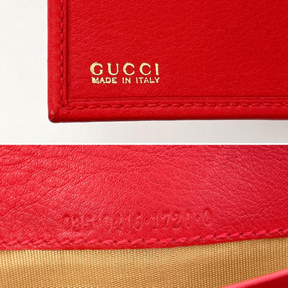 GUCCI Long Wallet Purse 035・6416・1720・0 leather Red Horseshoe