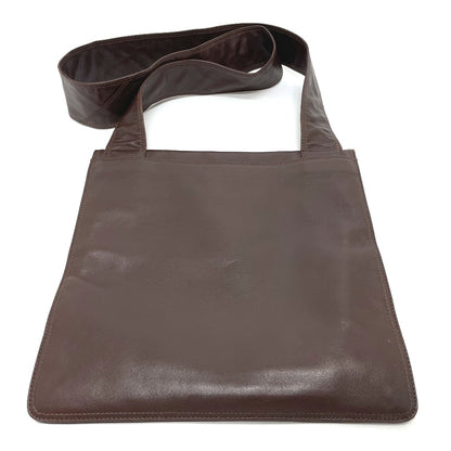 CHANEL Shoulder Bag lambskin Brown logo Sacosh