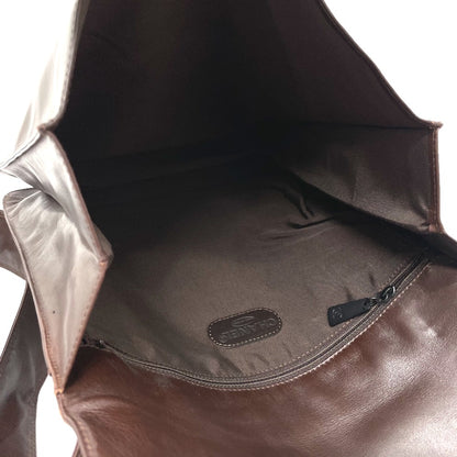 CHANEL Shoulder Bag lambskin Brown logo Sacosh