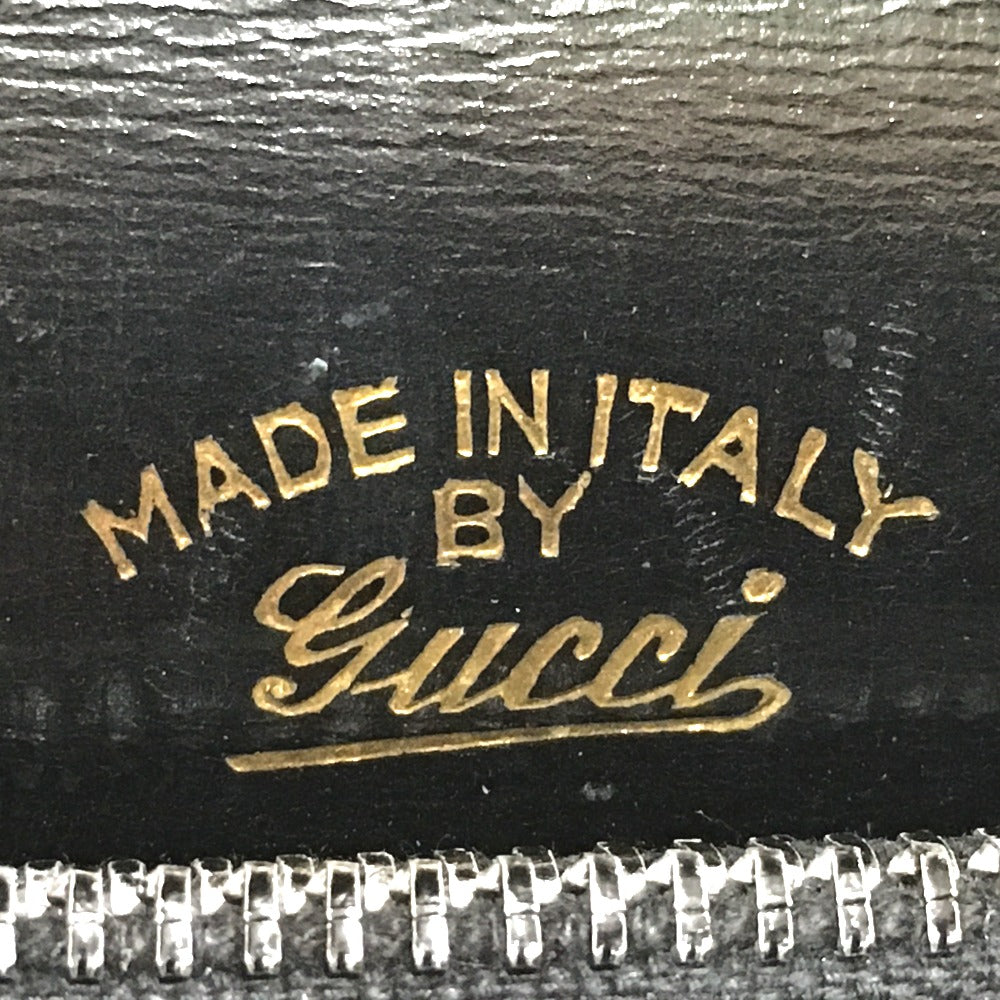 GUCCI Shoulder Bag leather black GGMetal Old Gucci