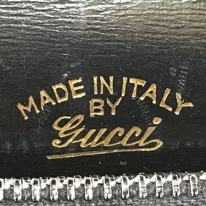 GUCCI Shoulder Bag leather black GGMetal Old Gucci