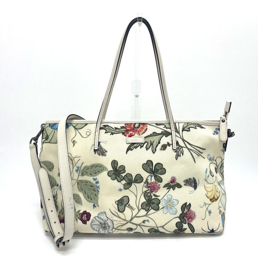 GUCCI Shoulder Bag 353437 Leather / PVC Ivoryx multicolor Flora floral pattern Kris knight