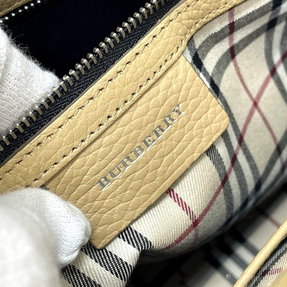 BURBERRY Handbag leather beige logo Side pocket