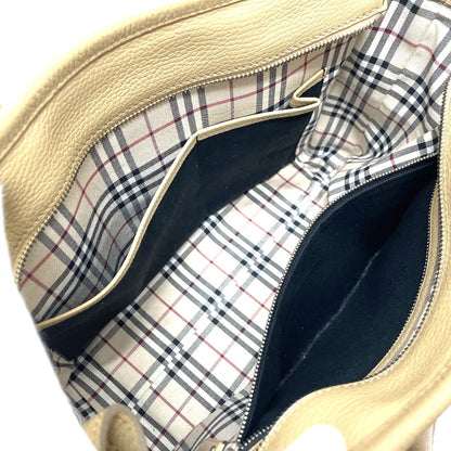 BURBERRY Handbag leather beige logo Side pocket