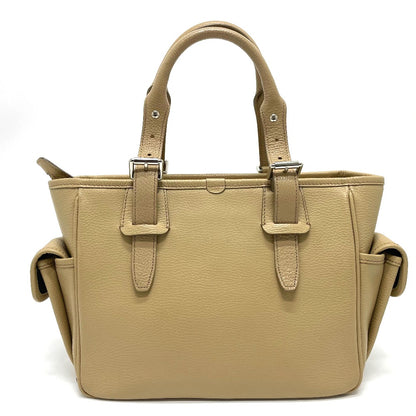 BURBERRY Handbag leather beige logo Side pocket