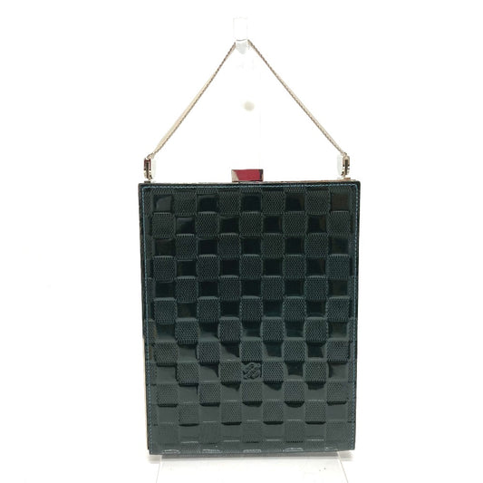 LOUIS VUITTON Handbag M92105 Patent Leather, Damier Vernis Dark green Damier Vernis Anju GM