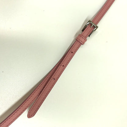 PRADA Shoulder Bag 1NF674 Safiano leather pink logo Shoulder pouch Women Used Authentic