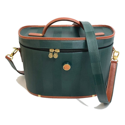 FENDI Vanity bag Leather / PVC Green x brown Pecan bag Women Used Authentic