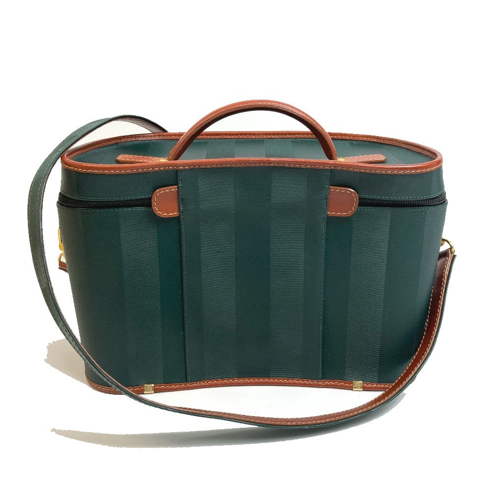 FENDI Vanity bag Leather / PVC Green x brown Pecan bag Women Used Authentic