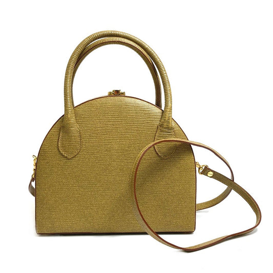 FENDI Handbag leather Beige type Semicircular form Women Used Authentic