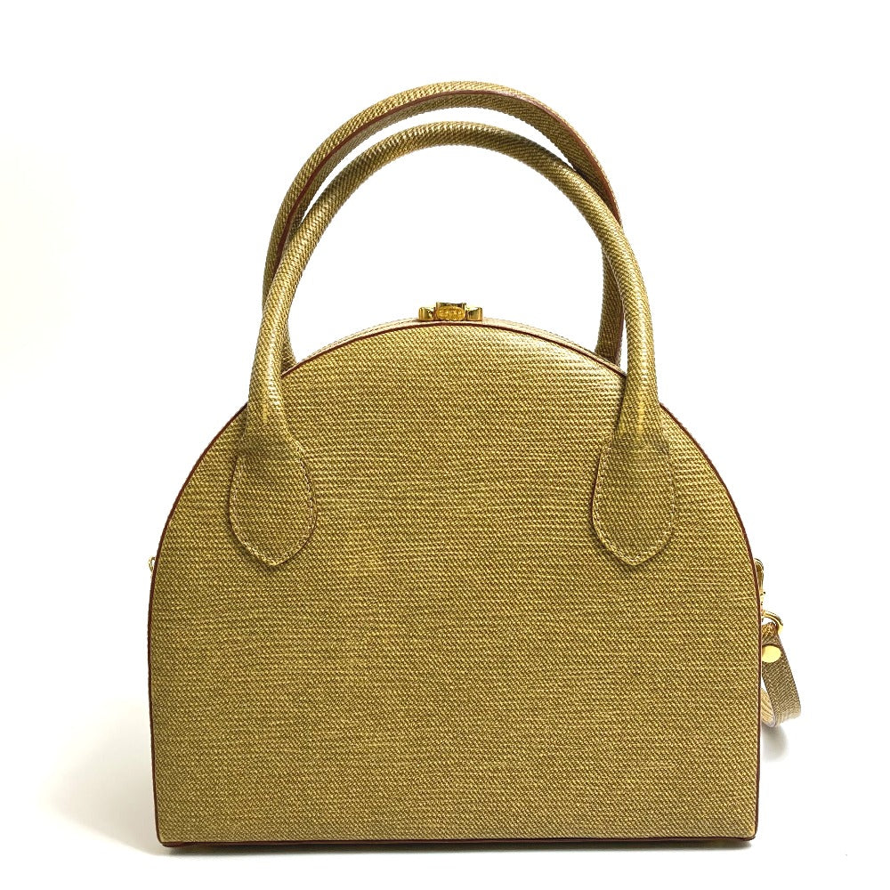 FENDI Handbag leather Beige type Semicircular form Women Used Authentic