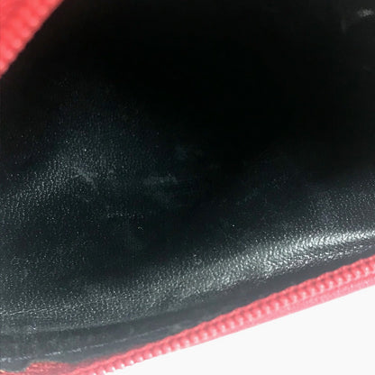 Christian Dior Shoulder Bag leather Red CDMetal Mini pochette Women Used Authentic