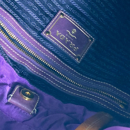 PRADA Tote Bag BN1757 Nylon / leather purple logo Shoulder Bag