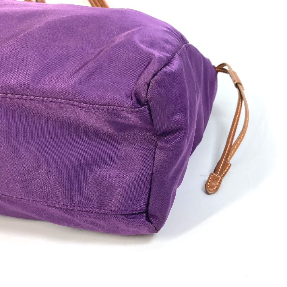 PRADA Tote Bag BN1757 Nylon / leather purple logo Shoulder Bag
