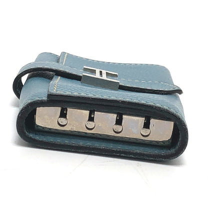 HERMES Key case Key holder  Epsom blue HMetal Bean Women Used Authentic