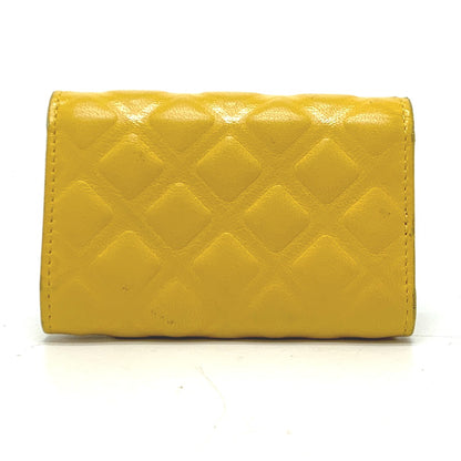 CHANEL Key case Key holder  Calfskin yellow COCO Mark Diamond CC