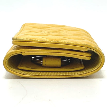CHANEL Key case Key holder  Calfskin yellow COCO Mark Diamond CC