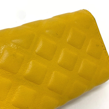 CHANEL Key case Key holder  Calfskin yellow COCO Mark Diamond CC
