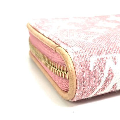 LOUIS VUITTON Long Wallet Purse M81182 Monogram denim pink Monogram denim Zippy wallet Women Used Authentic