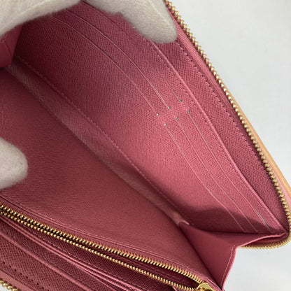 LOUIS VUITTON Long Wallet Purse M81182 Monogram denim pink Monogram denim Zippy wallet Women Used Authentic