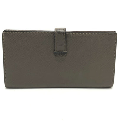 HERMES Long Wallet Purse Epsom Gray type HMetal Beansufla Women Used Authentic