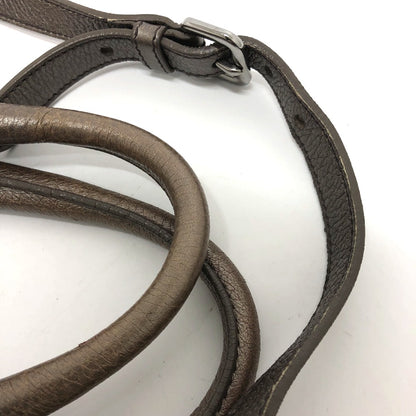 PRADA Tote Bag leather Brown logo