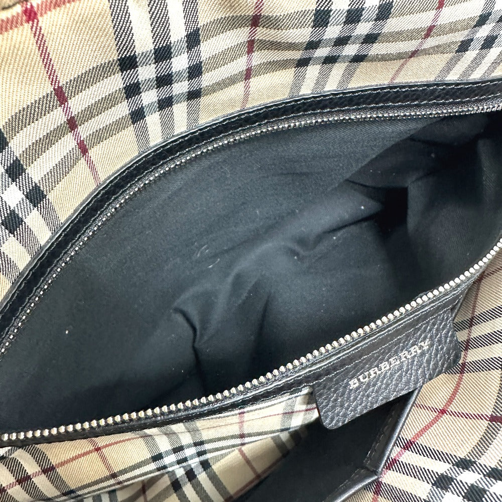 BURBERRY Boston Duffel bag leather black Shoulder bag/logo Handbag
