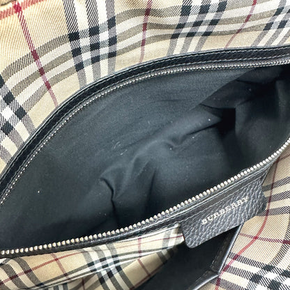 BURBERRY Boston Duffel bag leather black Shoulder bag/logo Handbag