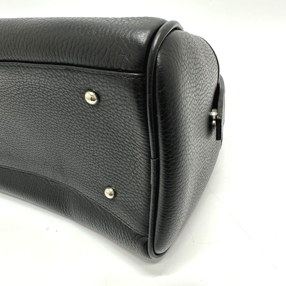 BURBERRY Boston Duffel bag leather black Shoulder bag/logo Handbag