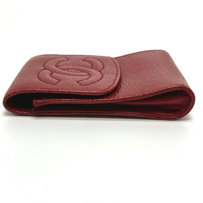 CHANEL Cigarette case Caviar skin Red CC COCO Mark mini