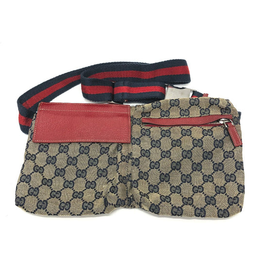 GUCCI Waist bag 28566 GG canvas / leather Red GG/logo Sling bag