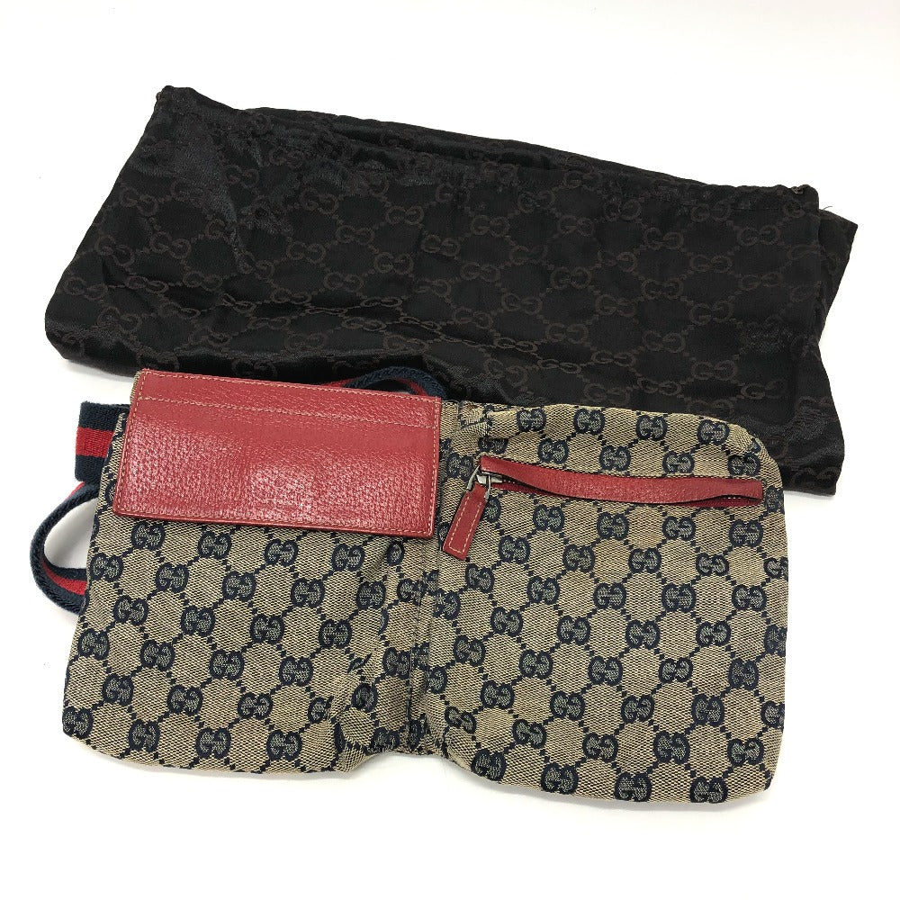 GUCCI Waist bag 28566 GG canvas / leather Red GG/logo Sling bag